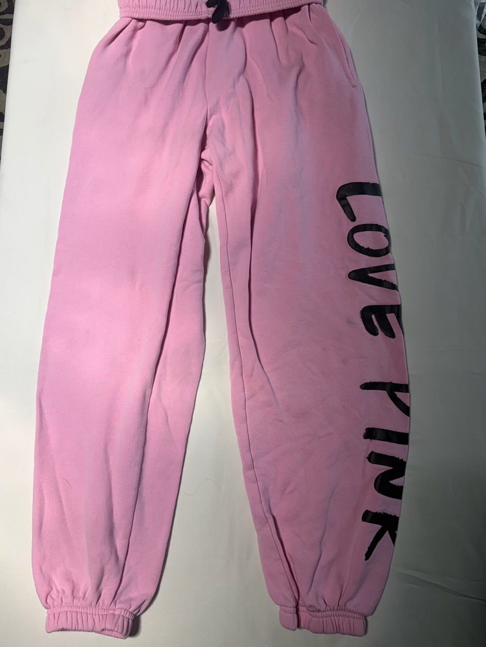PINK Victoria's Secret Light Pink 'LOVE PINK' Jogger Sweatpants